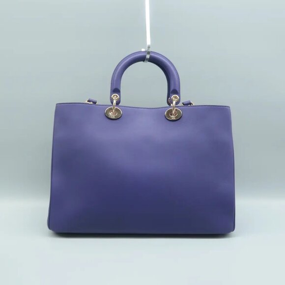 100% Authentic Dior Diorissimo Purple W/P Leather Satchel - Picture 2 of 12